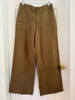 Not Monday Serena Linen Wide Leg Pants Size S